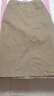 茵曼復古通勤開(kāi)叉半身裙秋女裝百搭舒適全棉中長(cháng)A字裙子 卡其色 S 曬單實(shí)拍圖