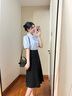 伯德小姐黑色西裝半身裙女面試通勤魚尾裙正裝a字半裙小個子包臀裙子 曬單實拍圖