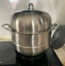 美廚（maxcook）二層蒸鍋 不銹鋼加厚復(fù)底30CM 電磁爐通用 蒸煮兩用MCZ196 曬單實拍圖