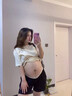 MDUG孕婦短褲夏季外穿孕婦短褲孕婦褲夏季外穿托腹褲冰絲褲安全打底褲 【夏季孕婦休閑短褲】杏色 XL(建議體重120-150斤) 曬單實(shí)拍圖