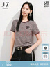 玖姿·安娜蔻miu風(fēng)航海風(fēng)條紋針織短袖T恤女2025夏季新款 條黑白 M 曬單實(shí)拍圖
