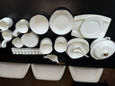 漢茗高級感景德鎮骨瓷碗盤(pán)餐具整套輕奢陶瓷器碗碟筷套裝喬遷之喜禮物 高溫釉下彩丨皮箱裝丨 80件套 曬單實(shí)拍圖