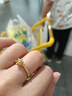 周大福圓形六爪足金黃金鉆石造型戒指女士 EOF1535 求婚戒指禮物 11號 約3.7g計價(工費420) 曬單實拍圖
