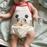 優(yōu)奇嬰兒衣服夏季薄款包屁衣a類夏裝寶寶吊帶衣服三角爬服夏天外出服 曬單實拍圖
