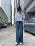 izzue it復(fù)古直筒牛仔褲女秋季2025新款休閑長(zhǎng)褲顯瘦窄版女士褲子女 曬單實(shí)拍圖