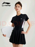 李寧（LI-NING）泳衣女連體裙式游泳衣遮肚顯瘦抗氯速干溫泉泳裝546 黑色 XXXL  曬單實(shí)拍圖