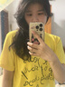 妙奕嘉黃色短袖女t恤夏季新款2025潮流洋氣正肩上衣顯瘦甜美設(shè)計感減齡 黃色字母涂鴉多巴胺正肩短袖 XL 【建議85-115斤】 曬單實拍圖