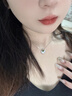 阿黛麗天然透輝石項鏈925銀鑲嵌貝母吊墜半寶石吊飾女飾品掛件七夕送女 曬單實拍圖