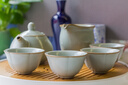 雅瓷汝窯茶具套裝陶瓷家用功夫泡茶壺帶茶臺(tái)天青色水平一壺四杯伴手禮 汝窯水平壺套裝 6件 曬單實(shí)拍圖