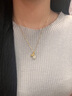 中國黃金郁金香黃金項鏈女足金鑲玉吊墜七夕情人節(jié)禮物送女友老婆紀念日 足金如花似郁吊墜+ 925銀鏈 曬單實拍圖