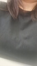 貓人純棉短袖女寬松休閑打底衫百搭純色上衣圓領(lǐng)內(nèi)搭t恤女 黑色 L  曬單實拍圖