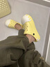 暖之緣奶油冰淇淋洞洞鞋女2025夏季新款沙灘EVA防滑厚底增高外穿拖鞋女 榴蓮黃 37-38 曬單實(shí)拍圖