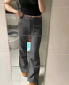 雪茜曼喇叭運動(dòng)褲女春秋薄款美式微喇衛褲高腰提臀顯瘦休閑褲子女 曬單實(shí)拍圖