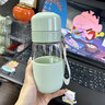 西多米一鍵開(kāi)蓋玻璃杯水杯女士茶水分離杯便攜高顏值學(xué)生耐高溫泡茶杯 曬單實(shí)拍圖