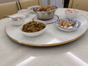 志高（CHIGO）暖菜板+火鍋 飯菜保溫板  圓形飯菜加熱暖菜板保溫板電磁爐家用自動(dòng)旋轉(zhuǎn)多功能帶火鍋餐桌轉(zhuǎn)盤神器 【自由旋轉(zhuǎn)】80CM | 無(wú)火鍋 白色 曬單實(shí)拍圖
