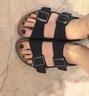 BIRKENSTOCK勃肯德國進(jìn)口新品男女款舒適外穿軟木Arizona雙扣拖鞋 深藍色窄版1022713 36 曬單實(shí)拍圖