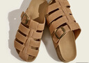 曼多貝爾涼鞋半拖復古勃肯平底春夏外穿時(shí)尚休閑百搭軟底女拖鞋包頭駝色36 曬單實(shí)拍圖