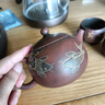 欽州坭興陶茶壺禪荷西施壺廣西手工雕刻大容量功夫茶具家用單壺 荷花魚西施1壺2杯 250ml 曬單實(shí)拍圖