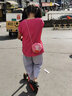 moodytiger女童短袖T恤透氣速干夏季兒童兩穿輕薄寬松運動上衣| Air Supply 火龍果色 160 cm 曬單實拍圖