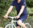 恒源祥夏季爸爸短袖套裝夏天中老年人運動兩件套男士棉t恤老人衣服 藍色（短褲+短/袖） 父親節(jié)衣服 2XL 175 父親節(jié)衣服 曬單實拍圖