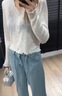 樂卡利女裝防曬開衫外搭女夏季薄款白色披肩長(zhǎng)袖冰絲針織上衣新款潮罩衫 白色均碼  推薦80-125斤 曬單實(shí)拍圖