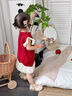 迪士尼（Disney）童裝周歲禮服女寶寶夏季嬰兒衣服0-6個(gè)月百日宴衣服新生兒抓周服 紅色 90cm 90碼建議1~2歲（80-90cm） 曬單實(shí)拍圖