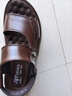 蜻蜓牌涼鞋男士夏季新款真皮涼拖鞋防滑防水耐磨外穿男款兩用開(kāi)車(chē)沙灘鞋 棕色 44 曬單實(shí)拍圖