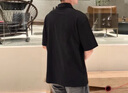 卡賓（CABBEEN）【重磅純棉】男裝火元素logo短袖Polo衫拉鏈翻領(lǐng)上衣潮牌T恤 煤黑色01 XL /180/52 曬單實拍圖