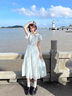 九寸陽(yáng)光法式甜美碎花連衣裙女夏收腰白月光娃娃領(lǐng)學(xué)院風(fēng)清新顯瘦初戀溫柔 白色 M /推薦80-95斤 曬單實(shí)拍圖
