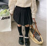 G.DUCKKIDS2025新款秋冬百褶裙女童時(shí)尚高腰顯瘦加絨半身裙冬季保暖裙子 淺卡其加絨 90 曬單實(shí)拍圖