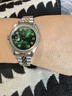 【二手99新】勞力士（ROLEX）女表日志系列69173自動(dòng)機(jī)械腕表18K黃金 精鋼 內(nèi)鉆刻后鉆狗牙 綠盤大鉆-表徑26mm 曬單實(shí)拍圖