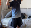 左西男童夏裝套裝兒童速干運(yùn)動(dòng)衣服2025新款男孩短袖兩件套 深灰色130 曬單實(shí)拍圖