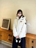 鴨鴨（YAYA）時空道宇連帽羽絨服女三防保暖2025冬季新款韓版寬松泡芙面包服 月光白色 M 曬單實拍圖