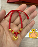 中國黃金（CHINA GOLD）小胖福如意手鏈女足金金坨坨寶寶黃金七夕情人節(jié)禮物送女朋友老婆 小胖福手鏈 約0.9g 曬單實拍圖