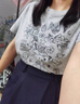 CHIC VEN 2025夏季新款韓系圓領(lǐng)短袖印花T恤涼感正肩顯瘦上衣女chicven 白色 M （50-60公斤） 曬單實(shí)拍圖