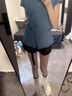蝶嬌諾（DIEJIAONUO）連衣裙子女夏季2025新款女裝韓版學(xué)生學(xué)院風(fēng)純欲辣妹收腰御姐氣質(zhì) 襯衣+褲裙（有腰帶） S 曬單實(shí)拍圖