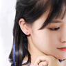 鹿戀s999純銀極光方糖耳釘女潮足銀耳飾小眾ins 小方糖耳釘 曬單實(shí)拍圖