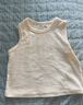 嘟嘟家兒童條紋背心夏裝男童寬松透氣上衣寶寶夏季輕薄無(wú)袖T恤潮 米白 100 cm 曬單實(shí)拍圖