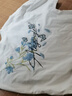 國潮美式蝴蝶花卉刺繡短袖t恤男女純棉寬松小眾高級(jí)感情侶款上衣 白色（純棉）優(yōu)質(zhì)版 M 曬單實(shí)拍圖