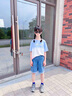 艾卡諾 I.KARNOW女童牛仔短褲夏季2025新款兒童闊腿中褲薄款大童夏裝洋氣褲子外穿 1450藍色 120 曬單實拍圖