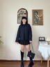 波司登25新款輕薄90鵝絨服女短款格紋翻領(lǐng)小香風(fēng)保暖外套B250134182 暮色深藍(lán)|5995 S 160/84A 體重約100-110斤 曬單實(shí)拍圖
