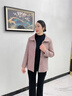 俞兆林（YUZHAOLIN）媽媽裝春秋短款時尚洋氣外套女2025新款中老年人女裝秋裝呢子衣服 紫色 XL 建議100斤以內(nèi) 曬單實拍圖