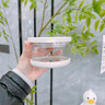 AKAW日本圓形密封飯盒輕便微波加熱食品級(jí)高硼硅玻璃冰箱保鮮盒便當(dāng)盒 象牙白-大號(hào)1000ml一鍵真空 曬單實(shí)拍圖