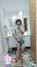 LPOX夏季鹽系寬松百搭小熊上衣短袖襯衫吊帶牛仔短褲套裝一整套三件套 【三件套】短袖襯衫+吊帶+牛仔短 L 建議【100-110斤】 曬單實(shí)拍圖