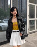 WASSUP HERMU官方外套男秋冬季美拉德痞帥機(jī)車(chē)皮衣高質(zhì)感美式街頭休閑皮夾克 黑色 XL （推薦140-155斤） 曬單實(shí)拍圖