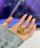 歐因金包銀霸氣老板戒黃金足銀進寶活口福字發(fā)字男戒指送爸爸 進寶戒指+包金1克 +總約19克 曬單實拍圖