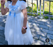 小豬班納童裝25夏裝新款兒童裙子中大童女童連衣裙女孩連身裙夏季 米白 150 曬單實拍圖