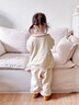 幼歌（YOUGE）嬰幼兒秋季新款卡通純棉衛(wèi)衣柔軟舒適褲子童趣休閑套裝 米色上衣 90 cm 曬單實拍圖