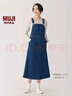 無(wú)印良品（MUJI）女式 牛仔 背帶裙 女裝裙子春季 牛仔裙 丹寧回潮 藍(lán)色 L (165/70A) 曬單實(shí)拍圖