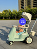 bebehaha搖搖樂嬰兒推車搖一搖遛娃哄娃神器二合一兒童手推車莫奈綠-帶篷 曬單實拍圖
